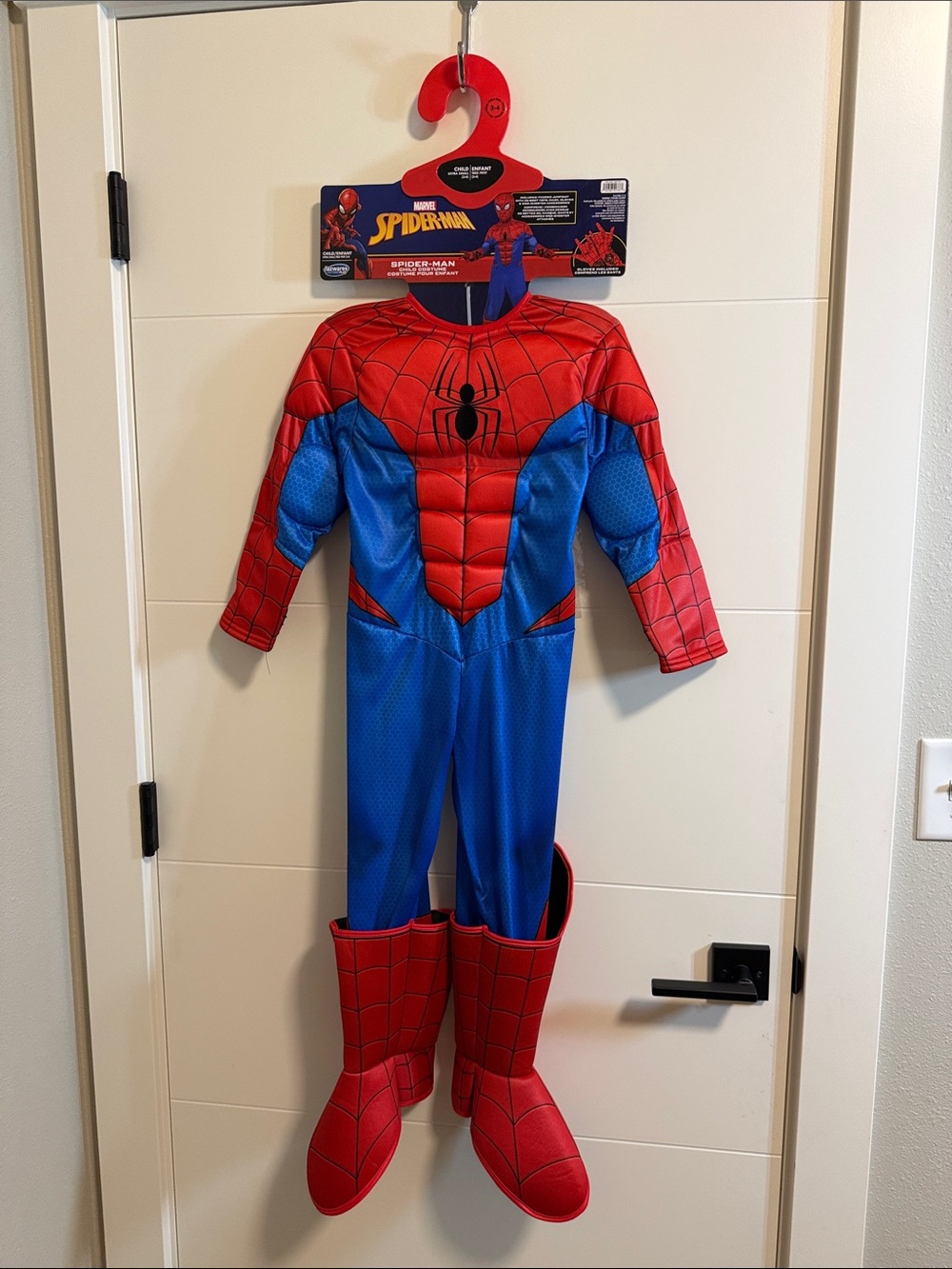 Marvel Spider-Man Kids Red and Blue Muscle Jumpsuit Costume